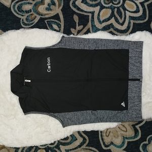 Adidas black & gray athletic zip up lightweight vest medium